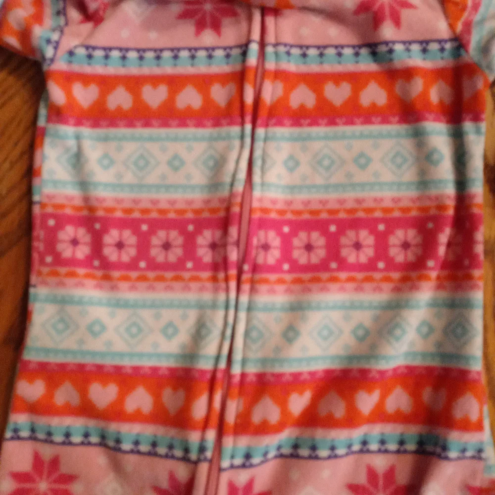 L) Carter's Pink and Orange Footie One Piece with Nordic Design